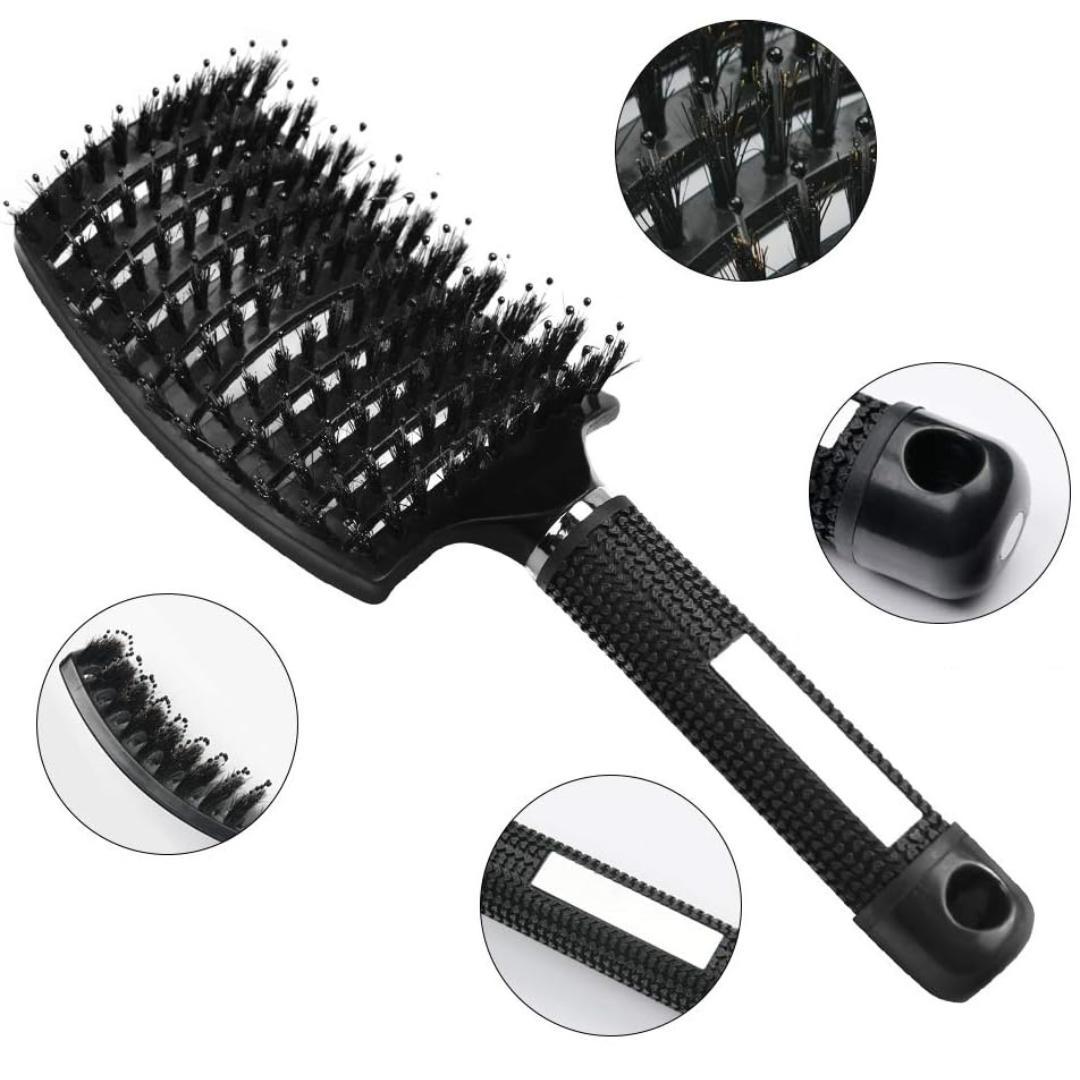 Расческа для укладки и распутывания волос с двойной щетиной Черный - фото 5 Расческа для укладки и распутывания волос с двойной щетиной Черный - фото 5