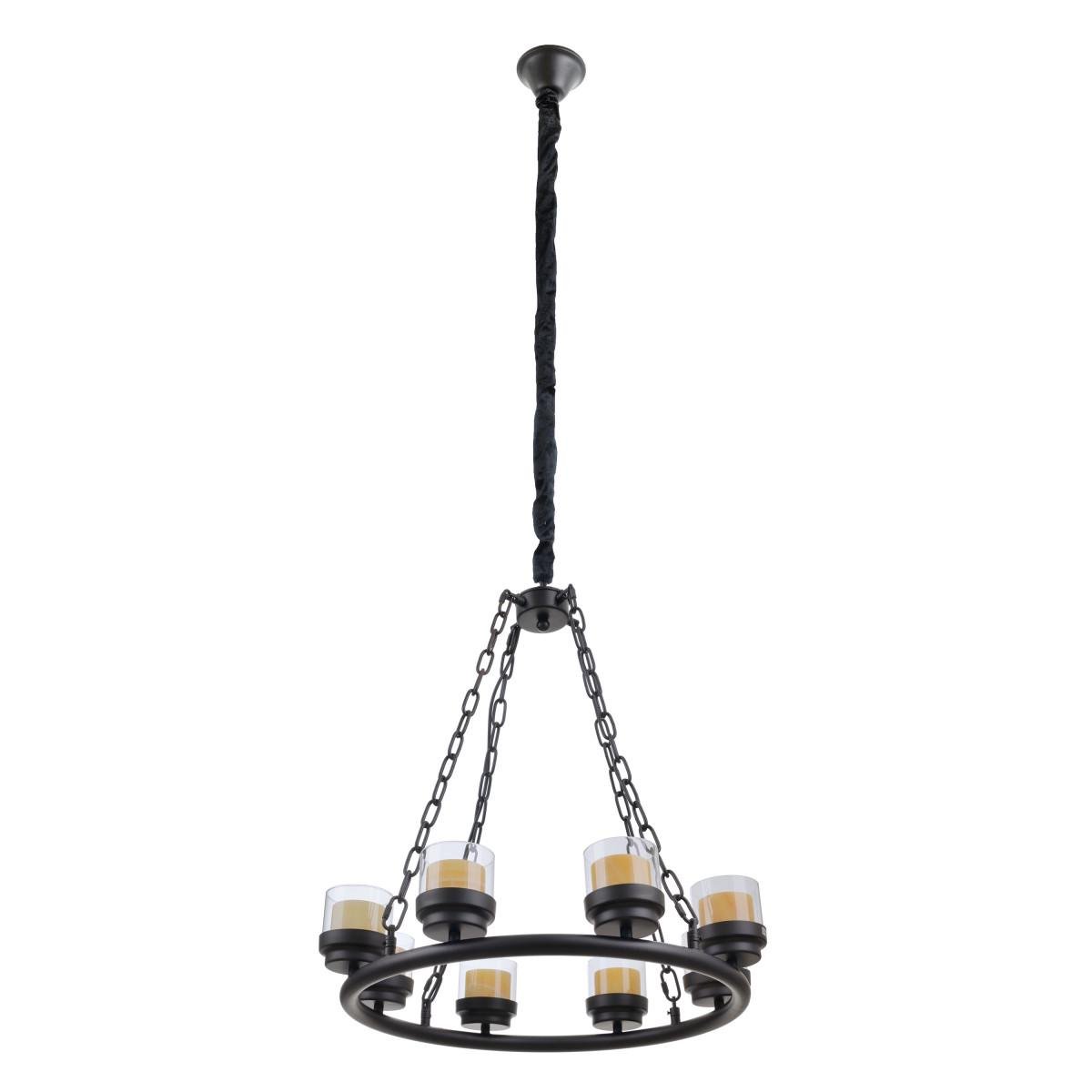 Люстра подвесная лофт Brille BL-387S/8 E27 BK свеча