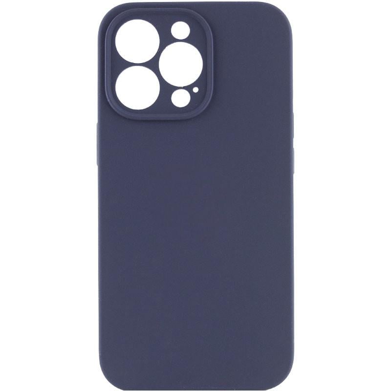 Протиударний чохол Silicone Case Full Camera Protective (AA) NL для Apple iPhone 15 Pro Max (6.7") Темно-синій / Midnight blue