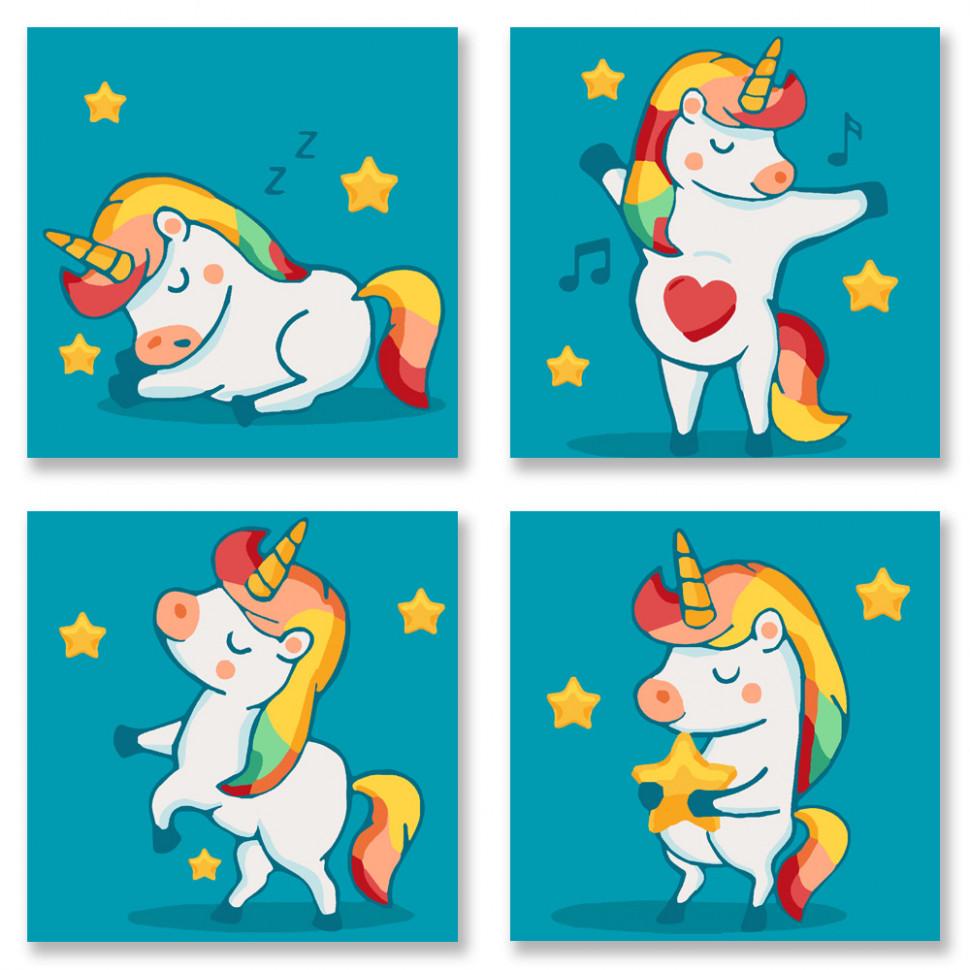 Картина по номерам Идейка Волшебное настроение 4 шт. 18x18 см (KNP017)