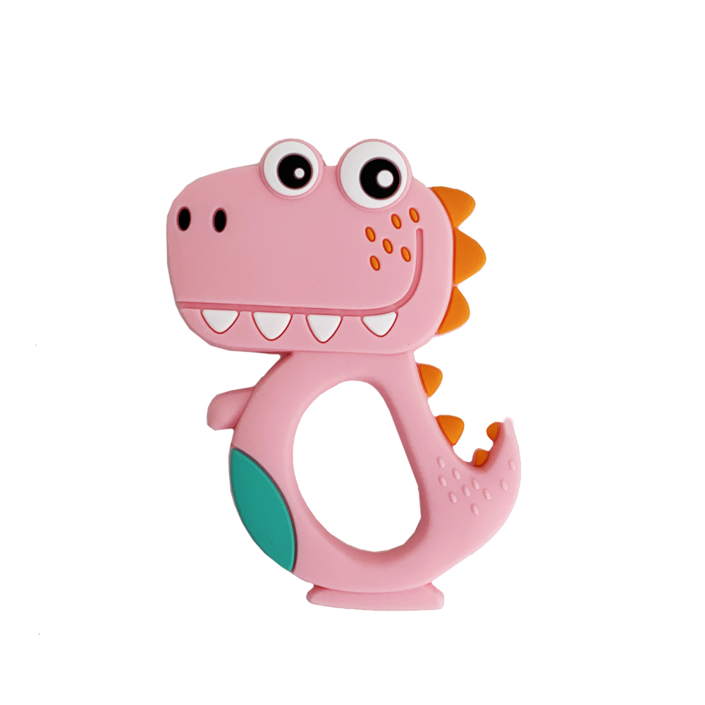 Грызунок-прорезыватель для зубов Динозаврик Розовый