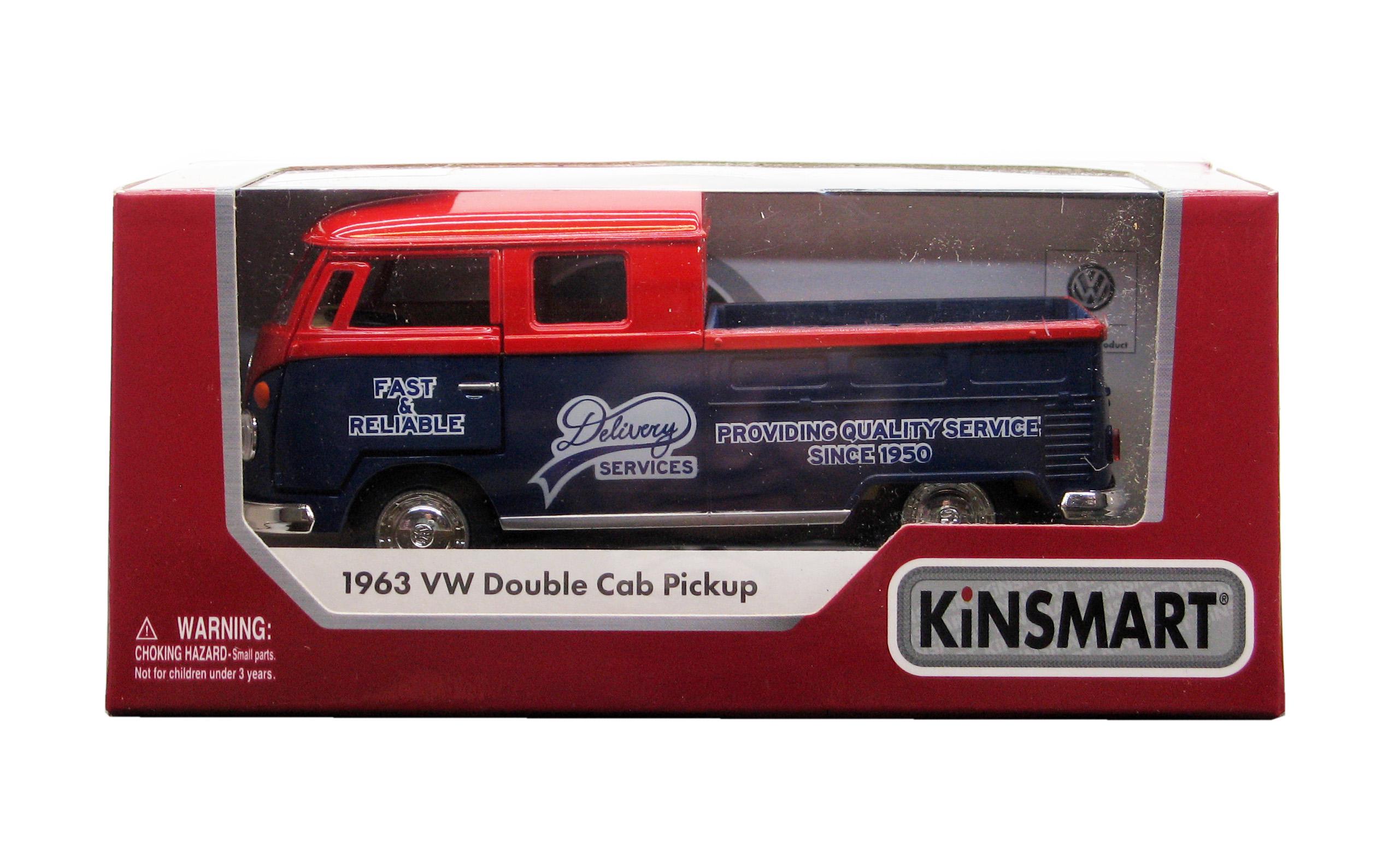 Машина металева KT5396W Volkswagen Bus Double Cab Pickup Delivery 1963 - фото 9