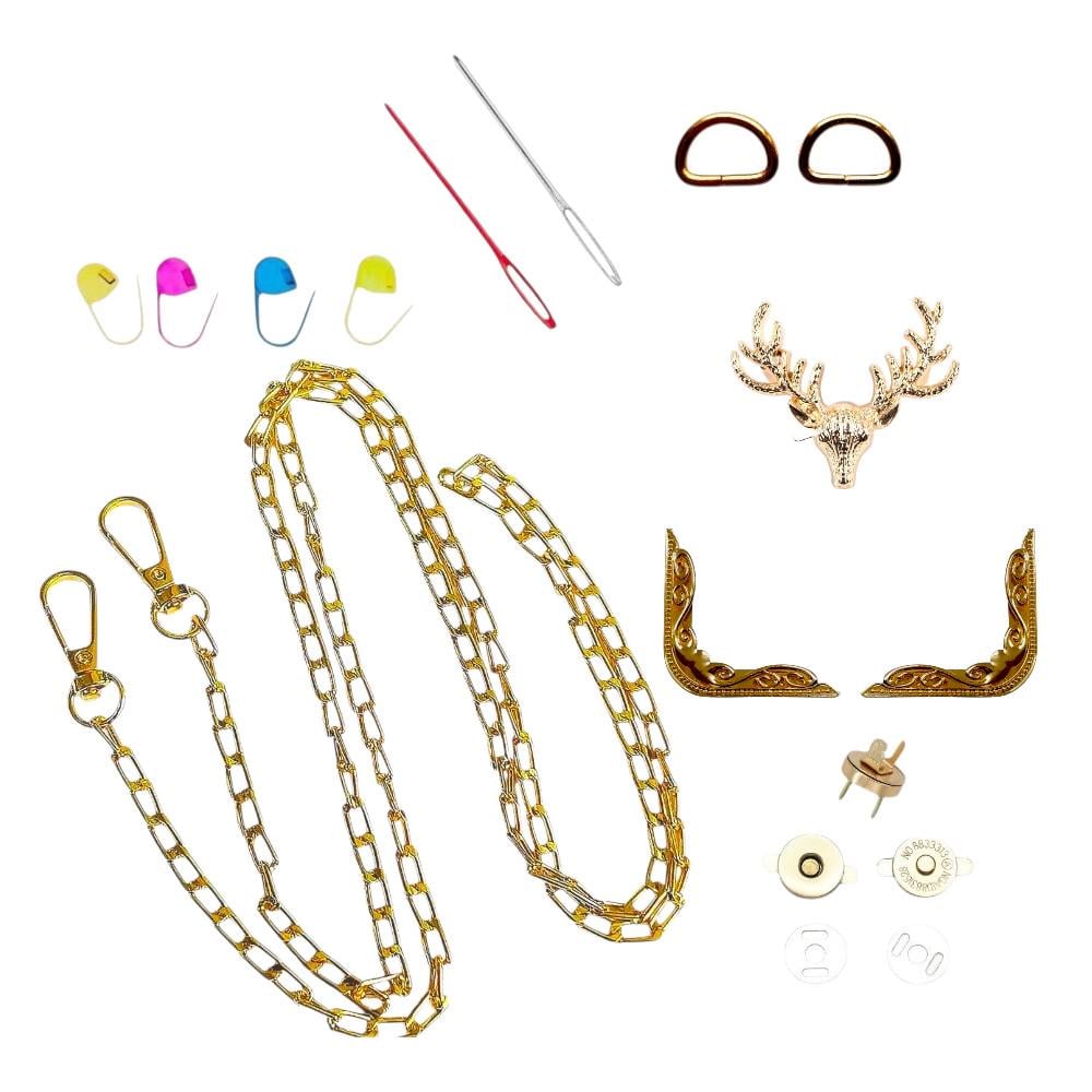 Набор фурнитуры для сумки Олень №4 Золотистый (5049-4) Набор фурнитуры для сумки Олень №4 Золотистый (5049-4)