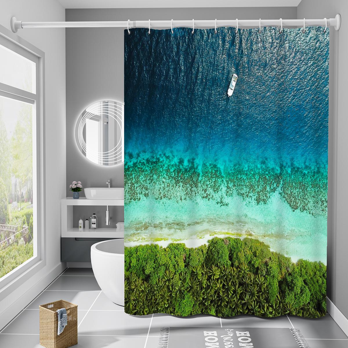 Шторка для ванной и душа с кольцами Bathlux 60560 водоотталкивающая 180x180 см