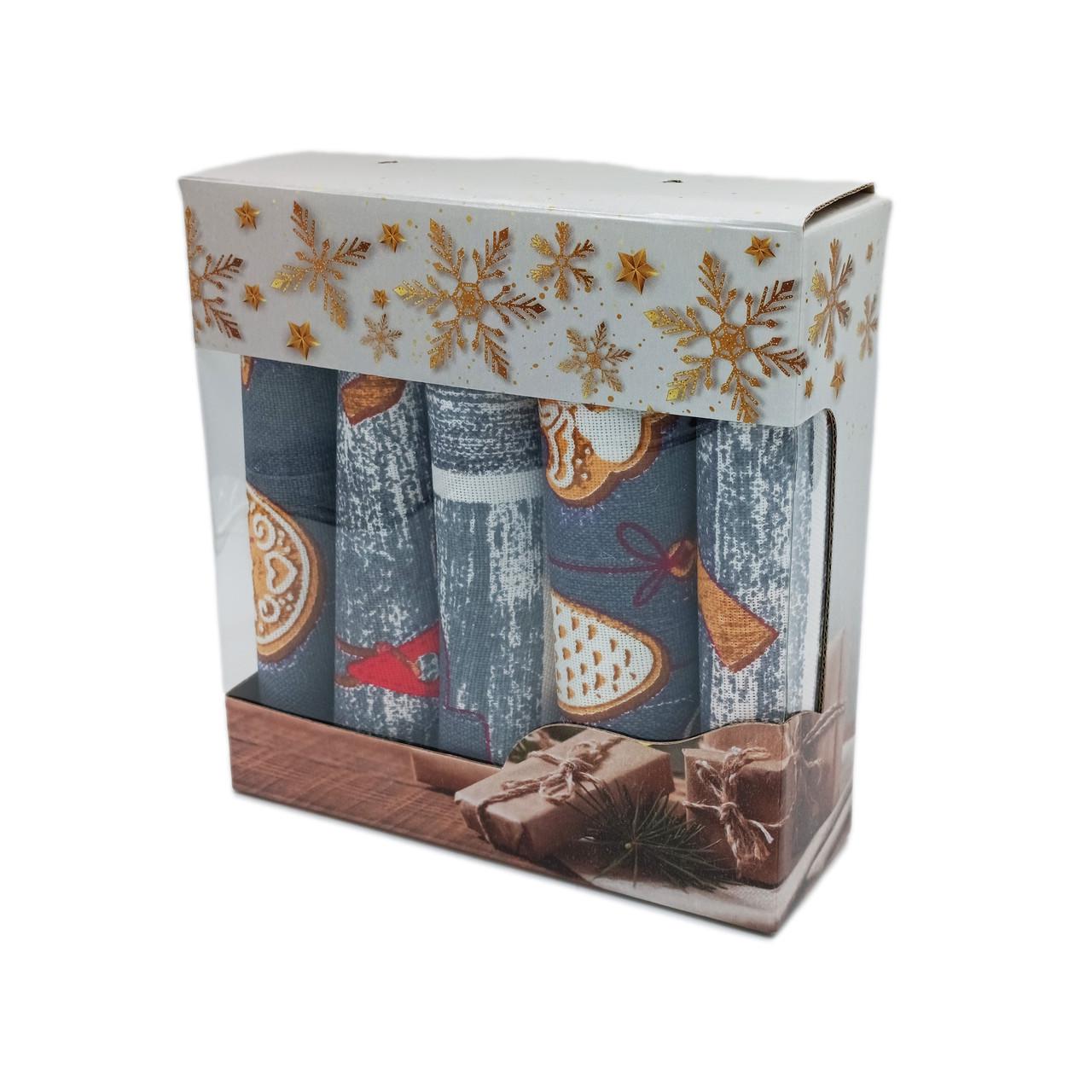 Набір рушників для кухні SUNROZ Олень рогожка 35x70 см 5 шт. в коробці (LQ-989)