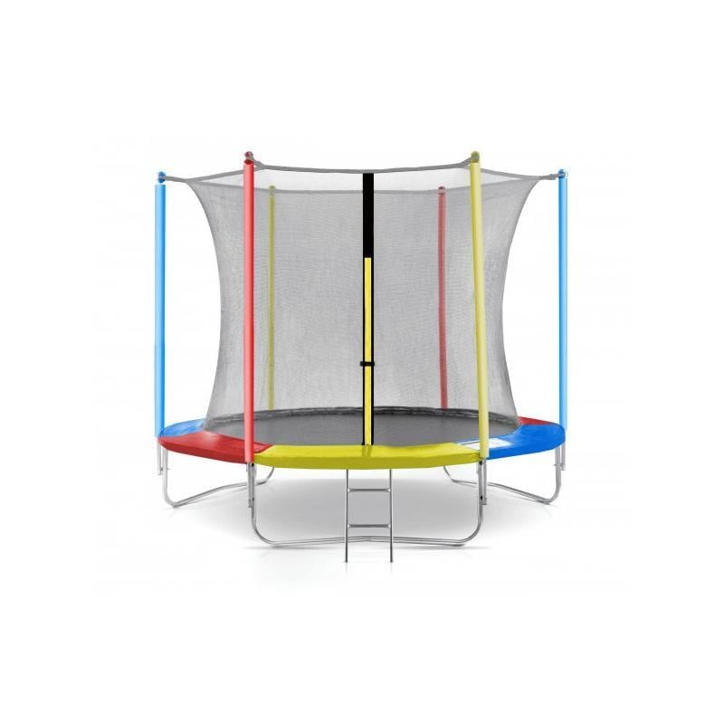 Батут Just Fun с сеткой 244 см + лестница Multicolor