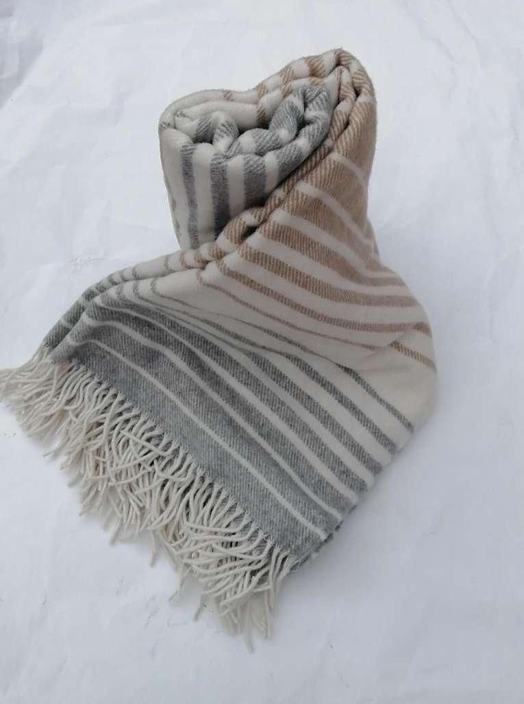 Плед Vladi Мираж 140х200 см Белый/Бежевый/Серый