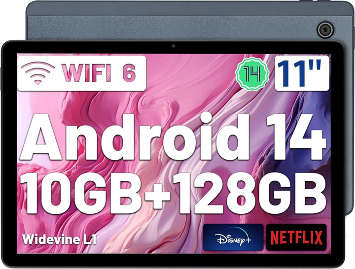 Планшет Aumi OS 10,1" A6 4-6/128Gb Wi-Fi Android 14 6800 mAh Grey (2551297286)