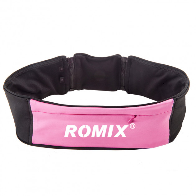 Сумка на пояс спортивна Romix з трьома кишенями на блискавці Рожевий (RH26-L&XL P)