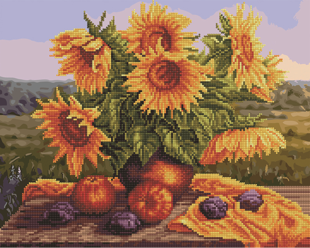 Алмазная мозаика и картина по номерам Brushme Натюрморт с подсолнухами 40х50 см в коробке (BGZS1017) Алмазная мозаика и картина по номерам Brushme Натюрморт с подсолнухами 40х50 см в коробке (BGZS1017)