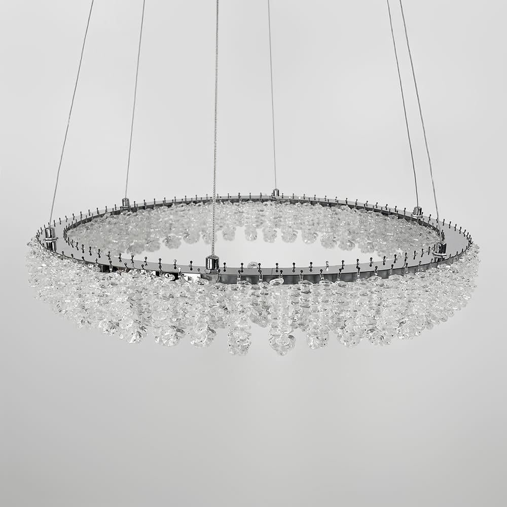 Люстра кільцева кришталева пульт Ø 50 см Хром (33038-500 CH)