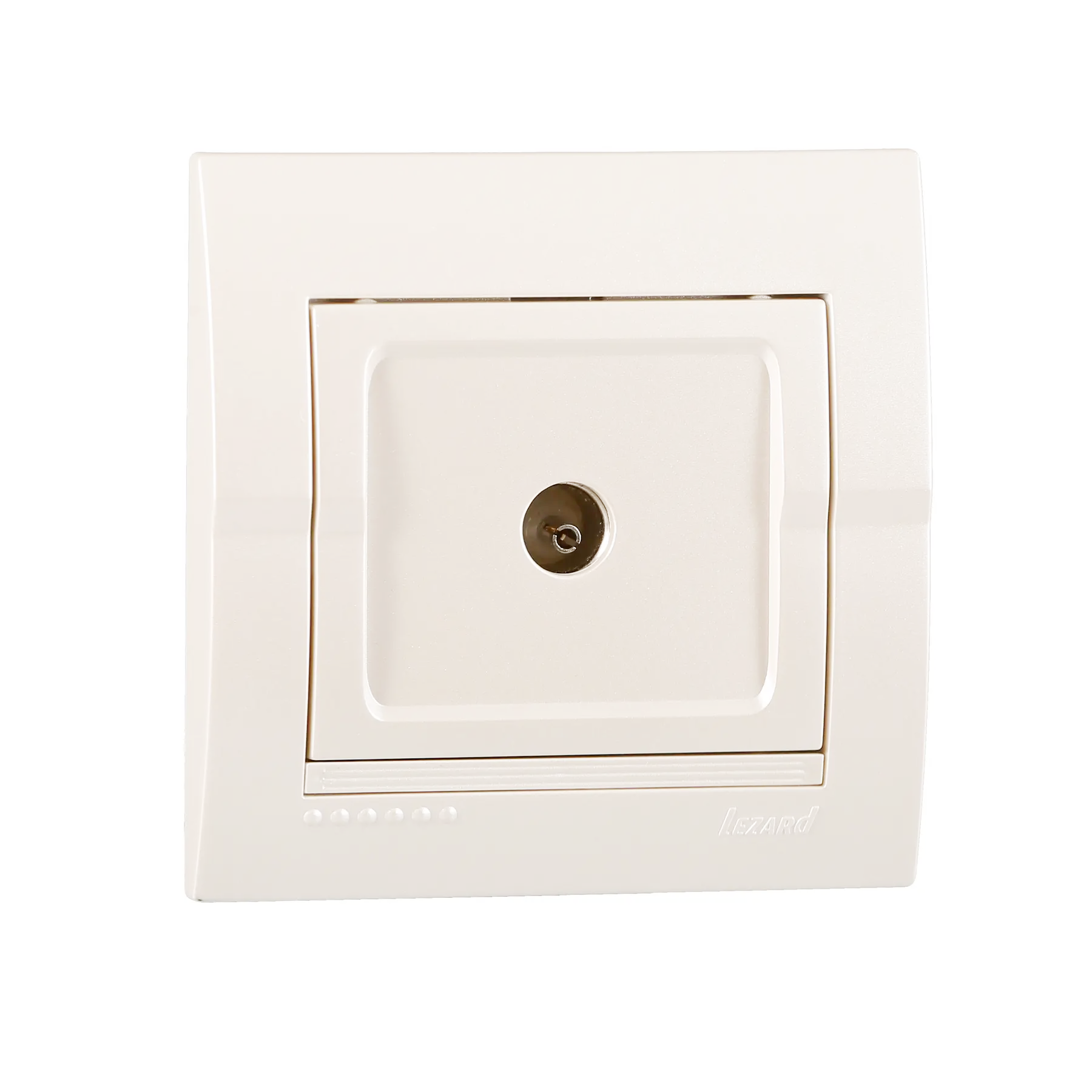 Розетка телевізійна Lezard Deriy прохідна Білий металік