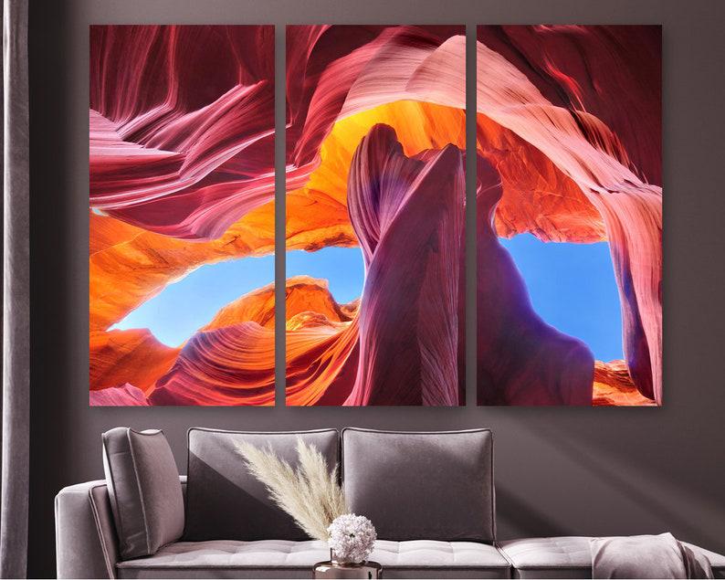 Модульная картина KIL Art Необычная пещера на холсте из трех частей 156x100 см (M3_XL_614)