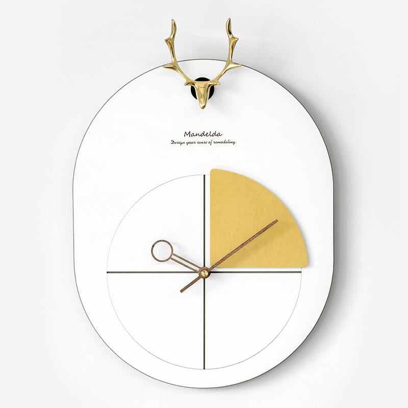 Часы настенные Mandelda Deer Oval С686 55 см Белый