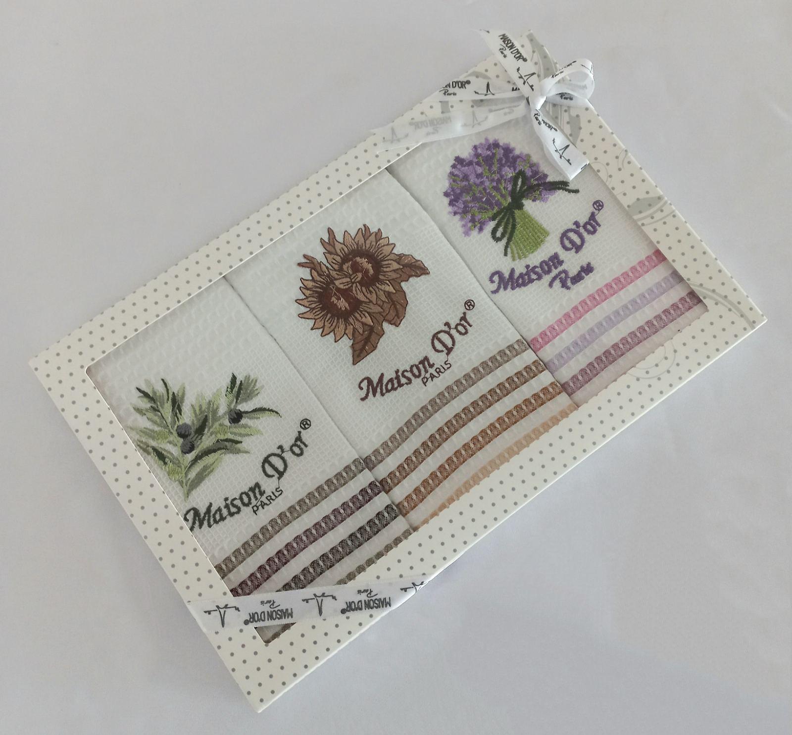 Подарочный набор кухонных полотенец Maison D'or Stripes White (CN9116)