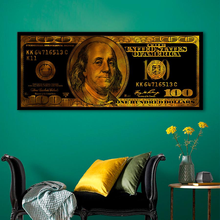 Картина на холсте Gold Franklin 80x35 см (dol4_L)