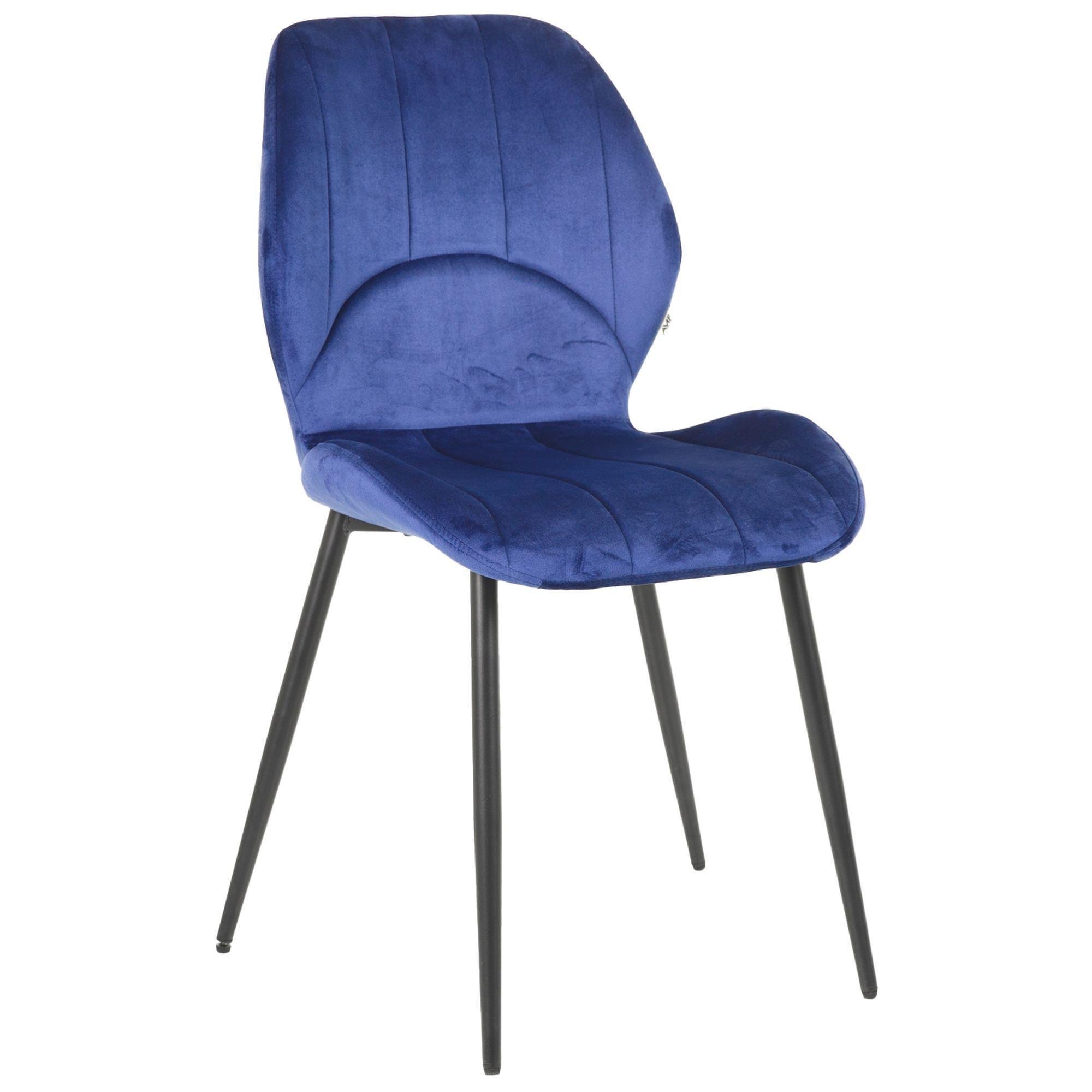 Стілець AMF Astra Чорний/Вельвет Синій (553528)
