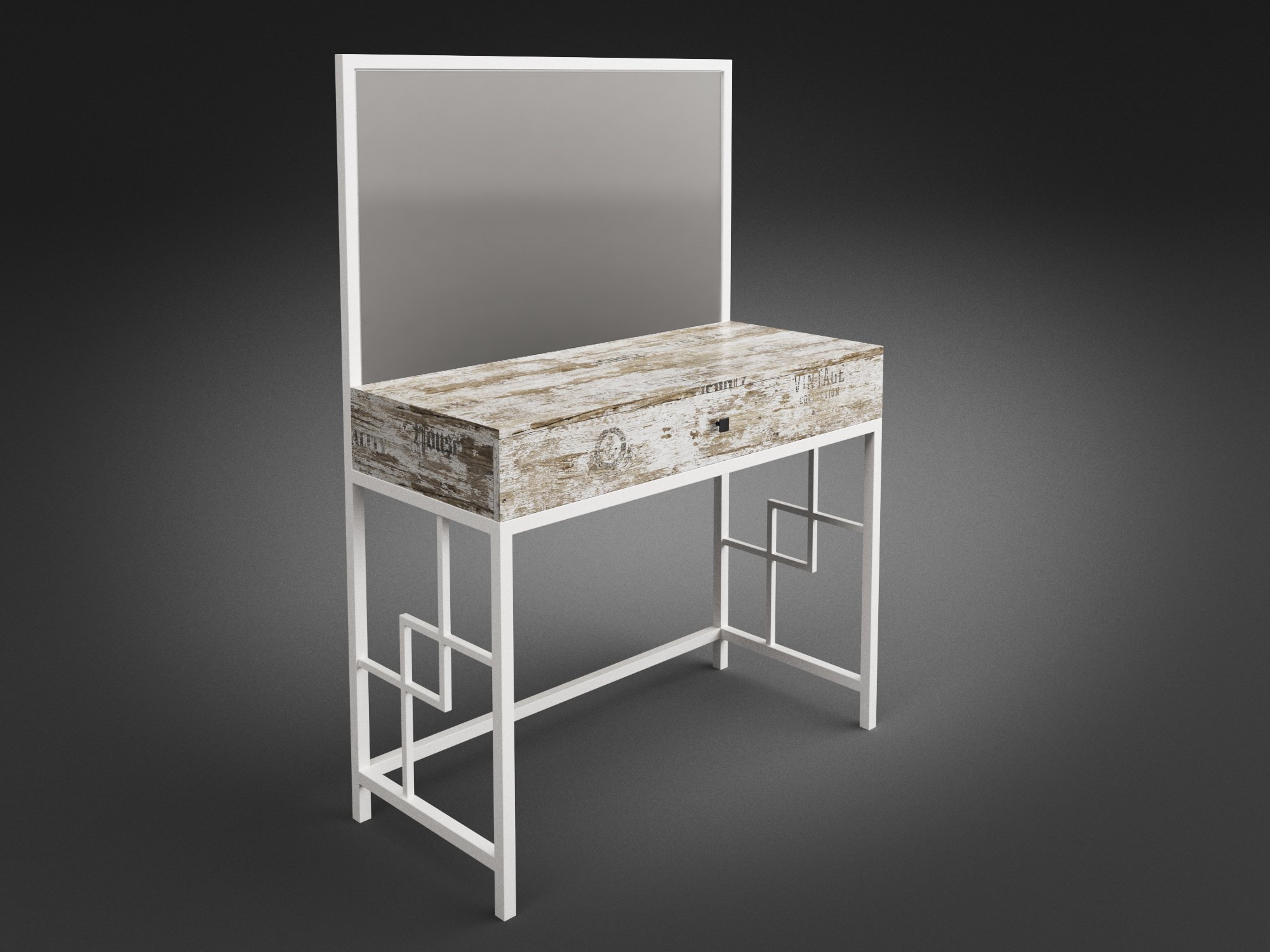 Трюмо и пуф Арден 00 Белый/Кантри лейбл/Родео