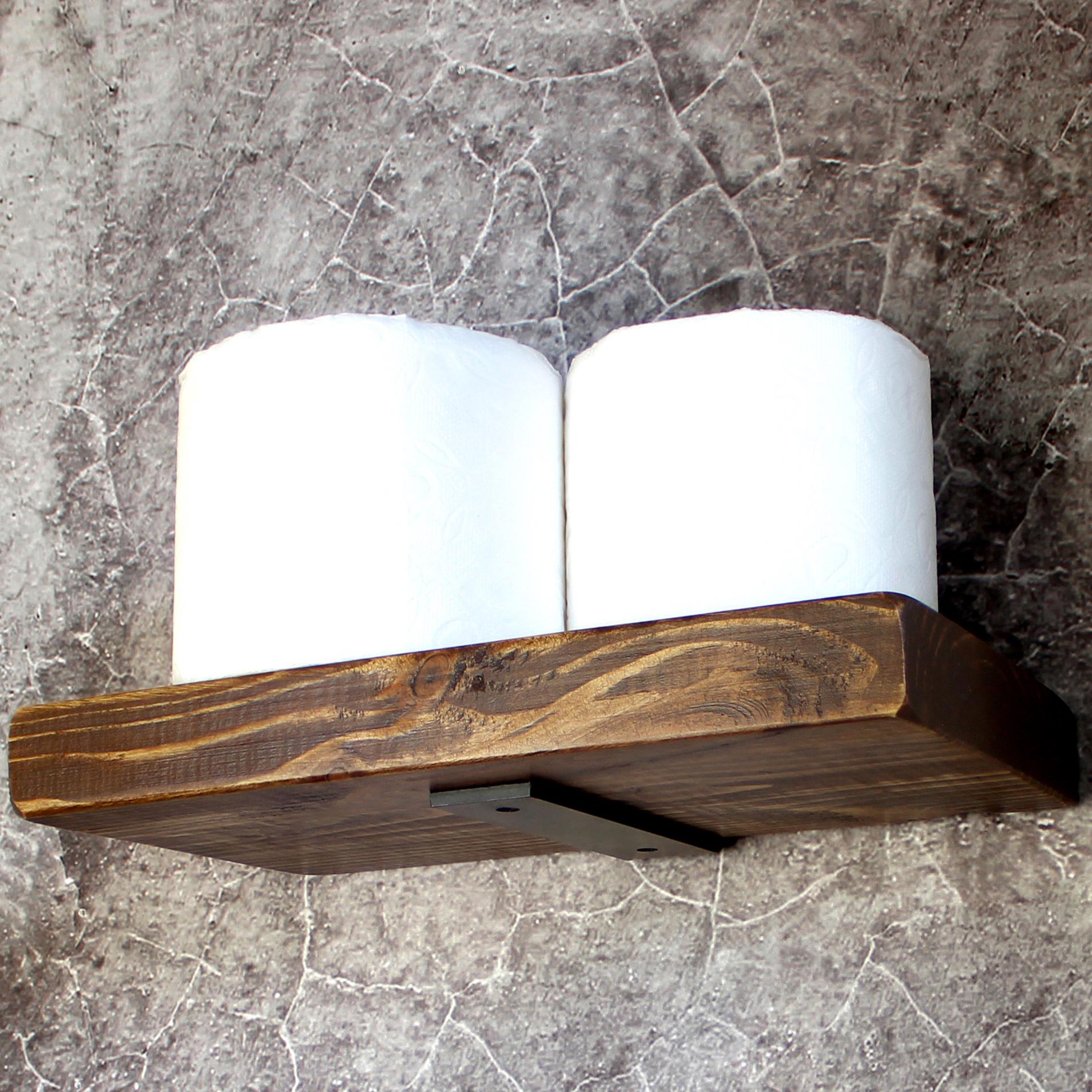 Тримач полиця для туалетного паперу Лофт 255 мм Горіх