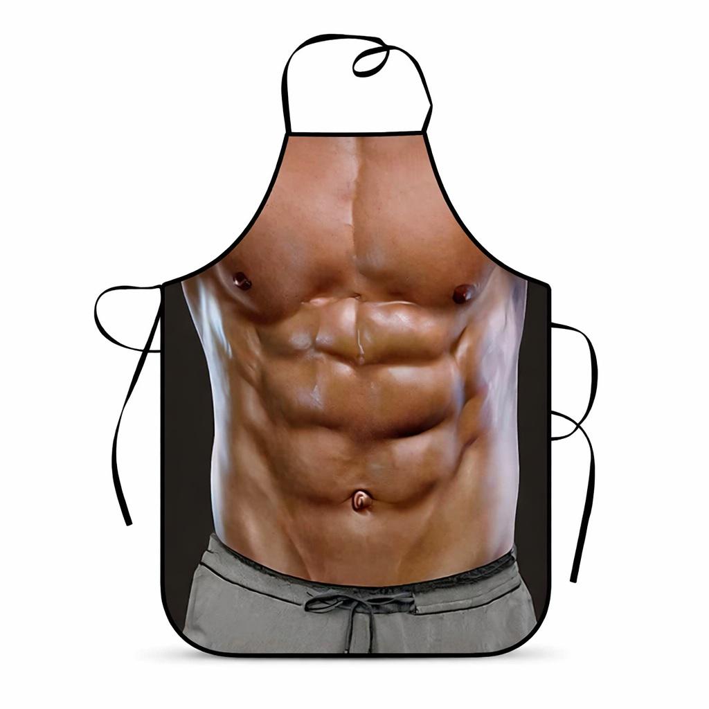 Фартук для мужчин с принтом мышц 80x60 см Коричневый (49991) Фартук для мужчин с принтом мышц 80x60 см Коричневый (49991)