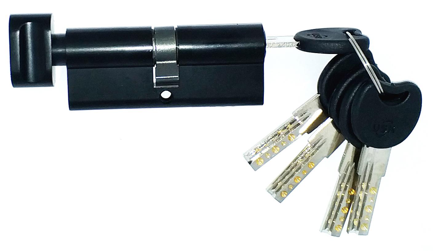 Цилиндровый механизм USK ZC-80 40x40 ключ/поворотник Черный