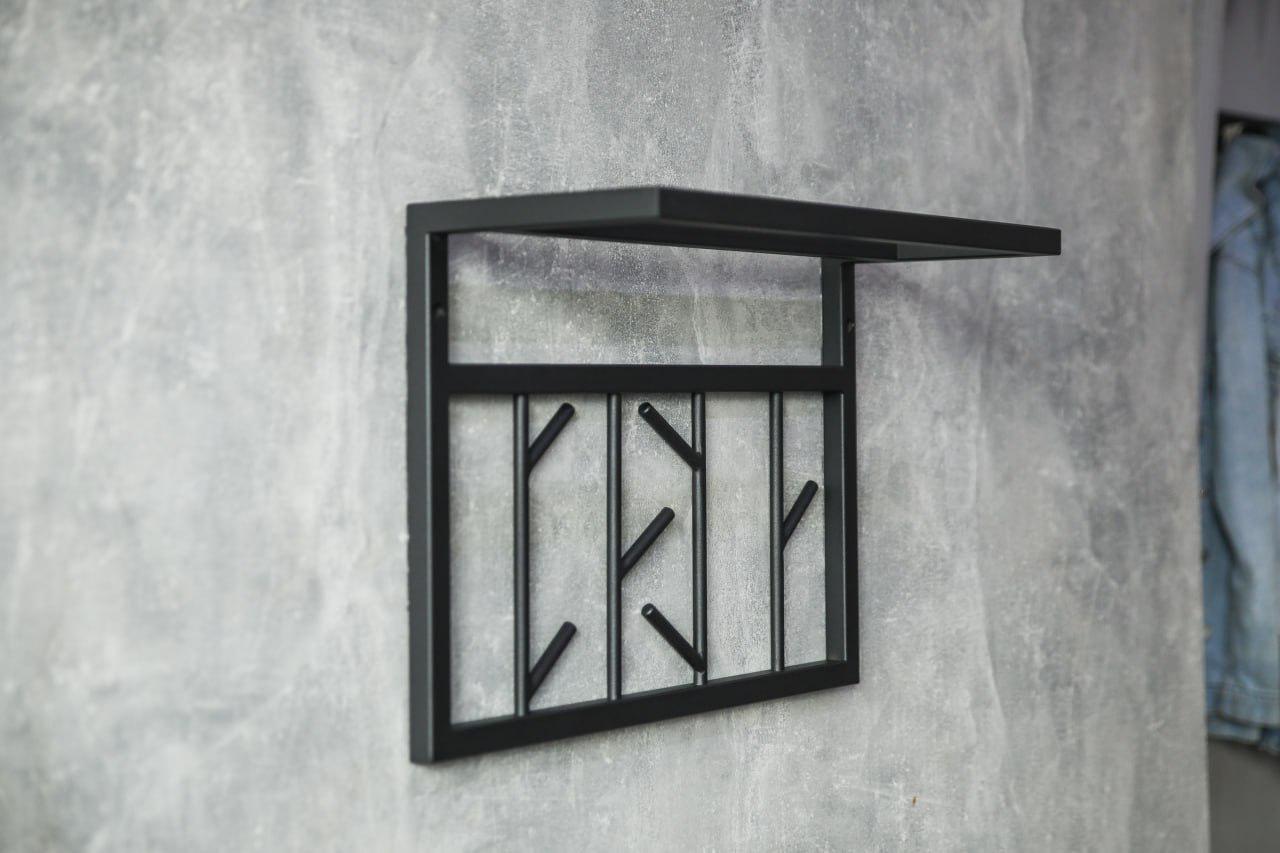 Вішалка металева в стилі лофт із рухомими гачками 50х20х35 см (ML-93.2) - фото 2