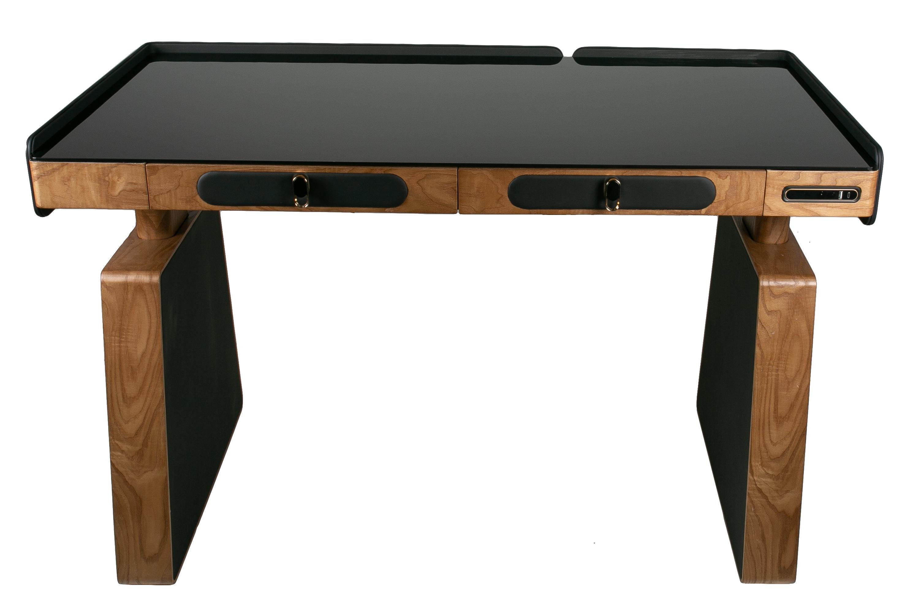 Регульований стіл кабінет Barsky Lux 2 motors 1400x700 мм Glass (LT-02)