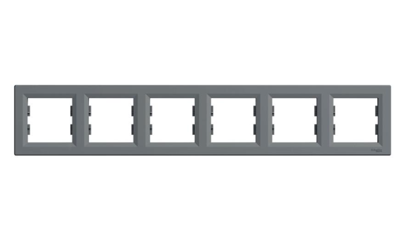 Рамка Schneider Electric Asfora ABS 5-местная горизонтальная Сталь (EPH5800662)