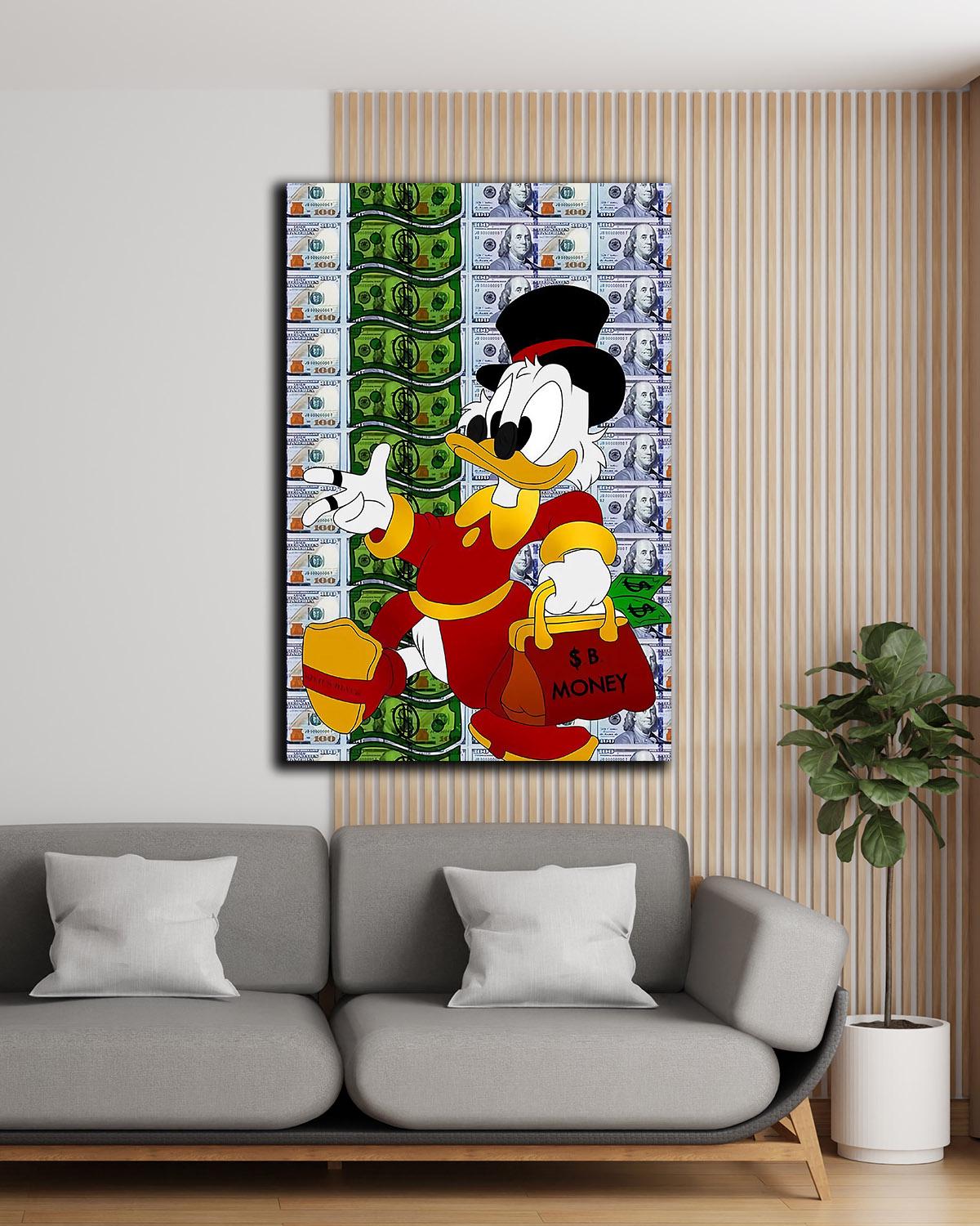 Картина в офис Скрудж Макдак Стена долларов 80х120 см (MIX-061-2)