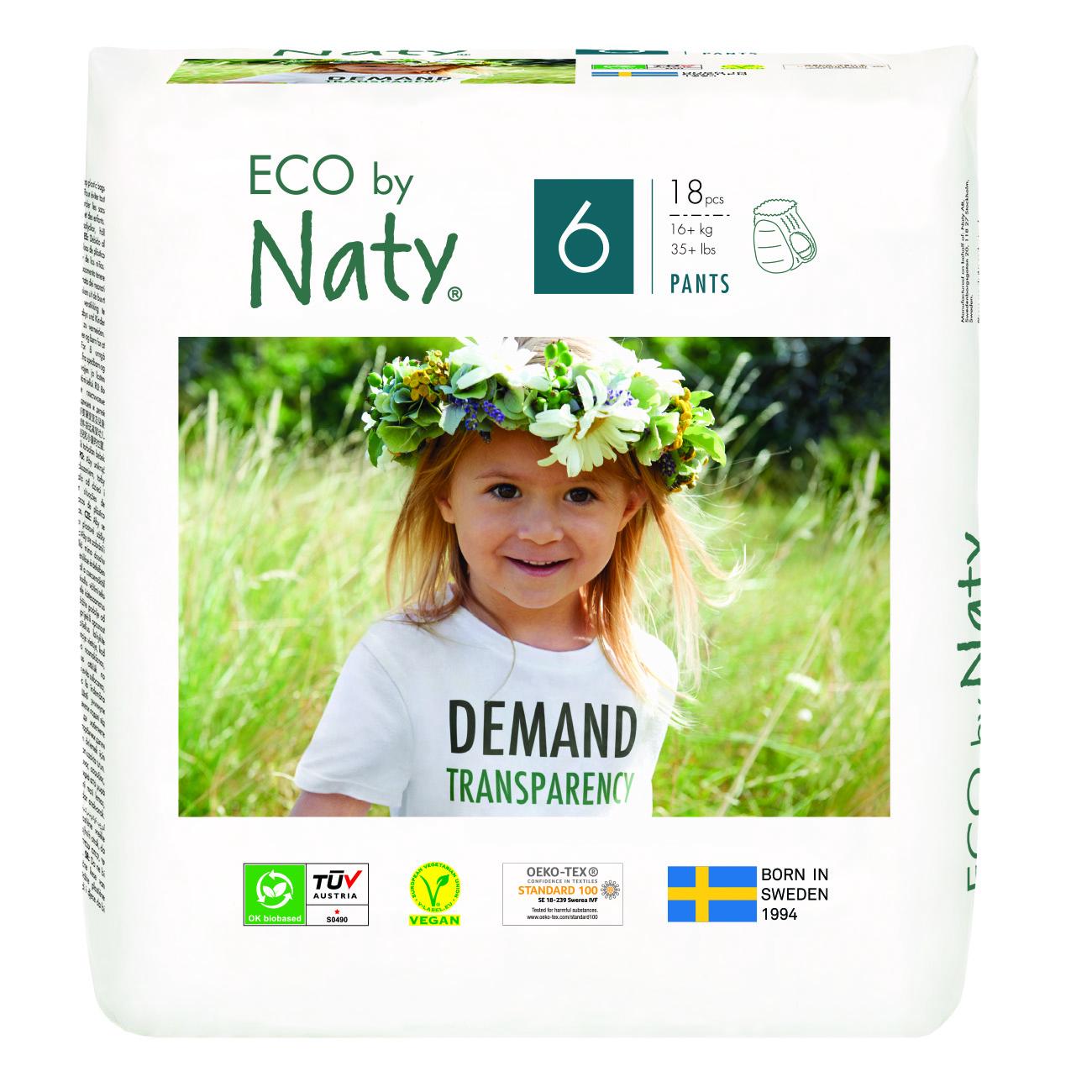 Підгузки-трусики органічні Eco by Naty р. 6 від 16 кг 18 шт.