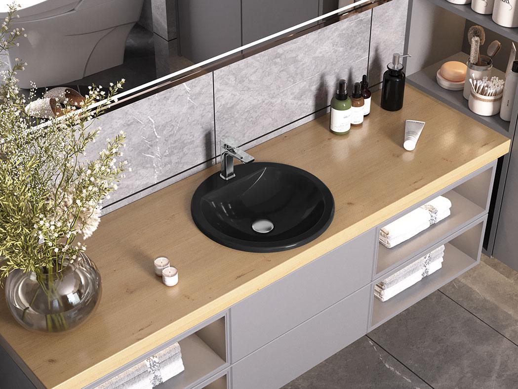 Умывальник накладной Status Kia Low 43 см Black (31435258)