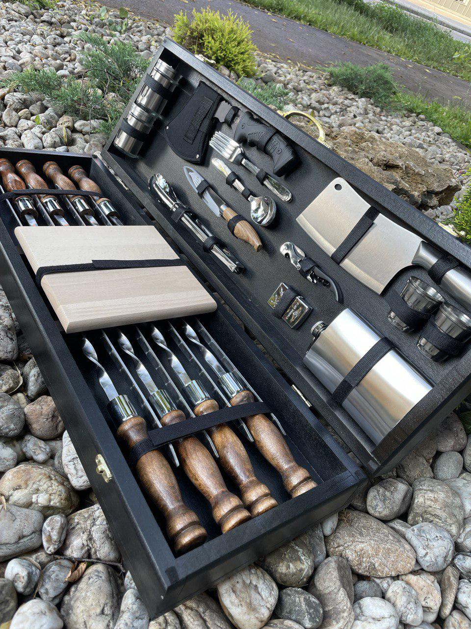 Набір шампурів Турист 4 в кейсі Black (11289583) - фото 2 Набір шампурів Турист 4 в кейсі Black (11289583) - фото 2