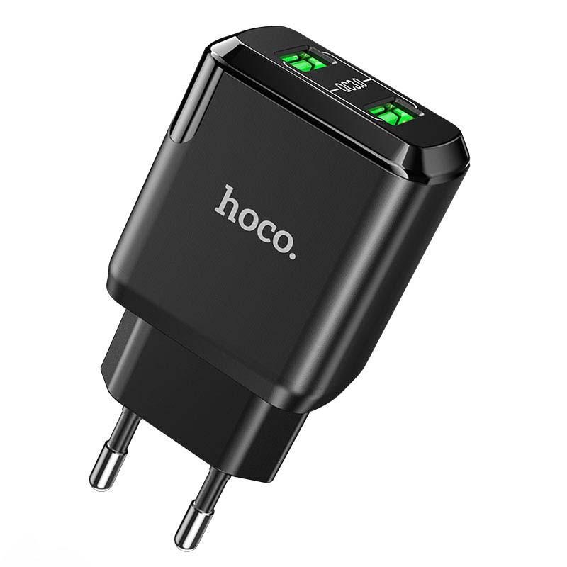 Зарядное устройство сетевое Hoco N6 QC3.0 2USB/3A Черный (00000048812_2)