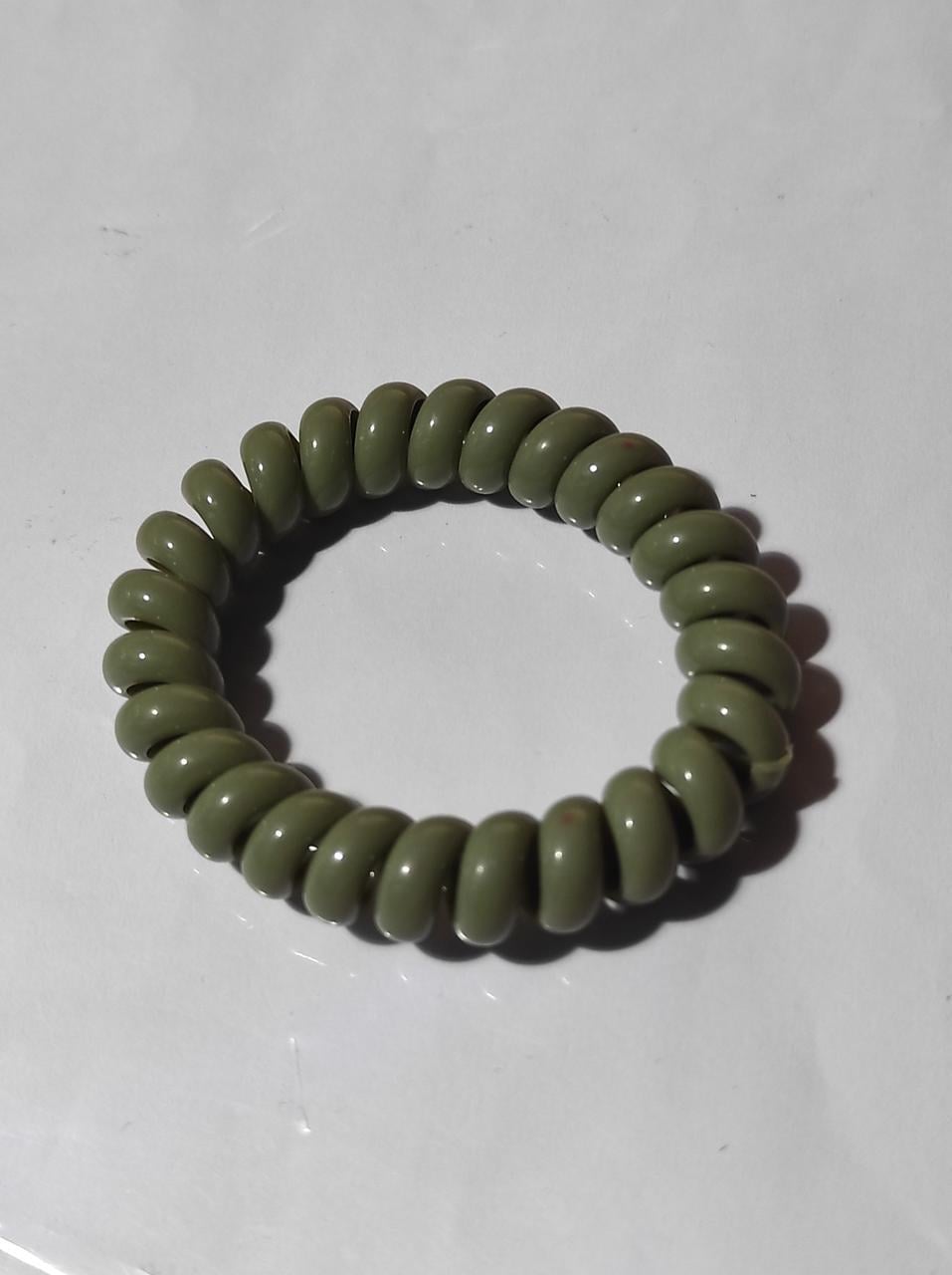 Резинка Спіраль товста 5,5 см глянсова Болотно-зелений (K7-4-1728-БЗ)