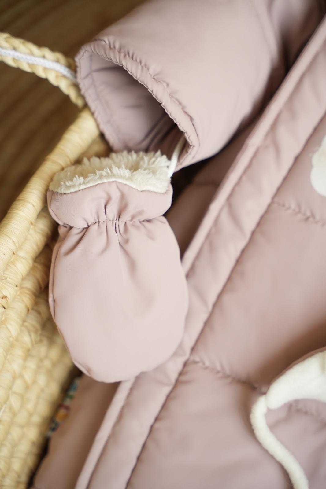 Комбинезон-мешочек с шапочкой на выписку зимний 0-6 мес. Капучино (9058) - фото 2
