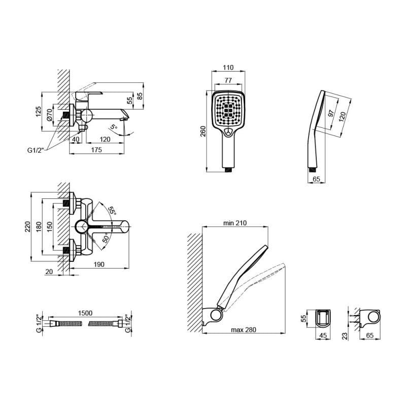 Смеситель для ванны Qtap Grand WCR 006 SD00039611 - фото 2