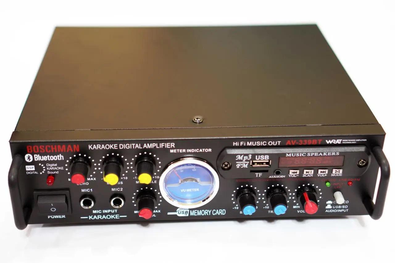 Усилитель звука для аудиосистемы Boschmann AV-339BT с 2 микрофонами Bluetooth (2114883307)