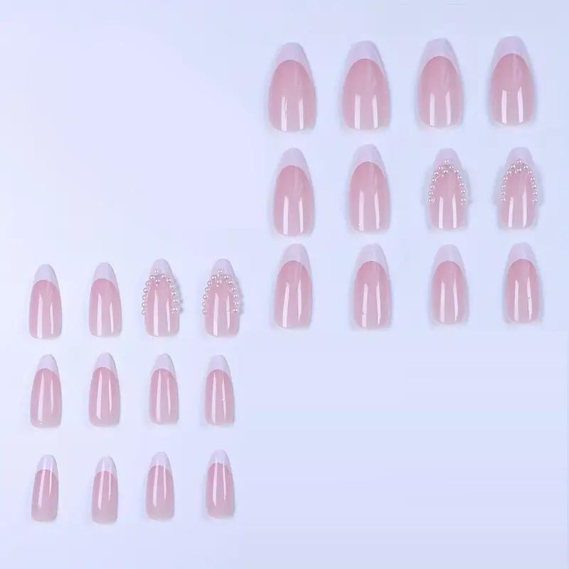 Накладные ногти френч с объемным жемчугом миндаль средней длины с клеевыми пластинами 24 шт. Белый (2789190705) - фото 6 Накладные ногти френч с объемным жемчугом миндаль средней длины с клеевыми пластинами 24 шт. Белый (2789190705) - фото 6