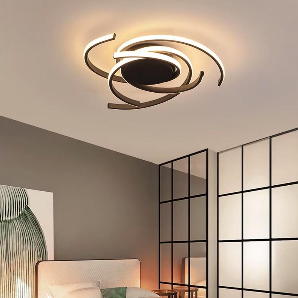 Люстра потолочная с изогнутыми световыми элементами Ø 60х30 см Черный (H 016-560)