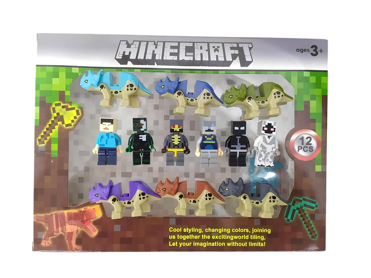 Набор игровых коллекционных фигурок Minecraft с динозаврами 12 шт. (2549773153)