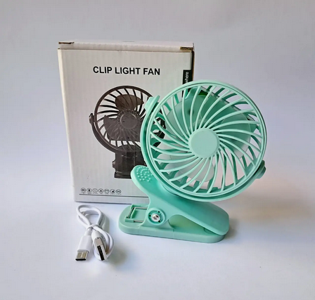 Вентилятор акумуляторний переносний на прищіпці з підсвічуванням USB (F4G) - фото 2 Вентилятор акумуляторний переносний на прищіпці з підсвічуванням USB (F4G) - фото 2