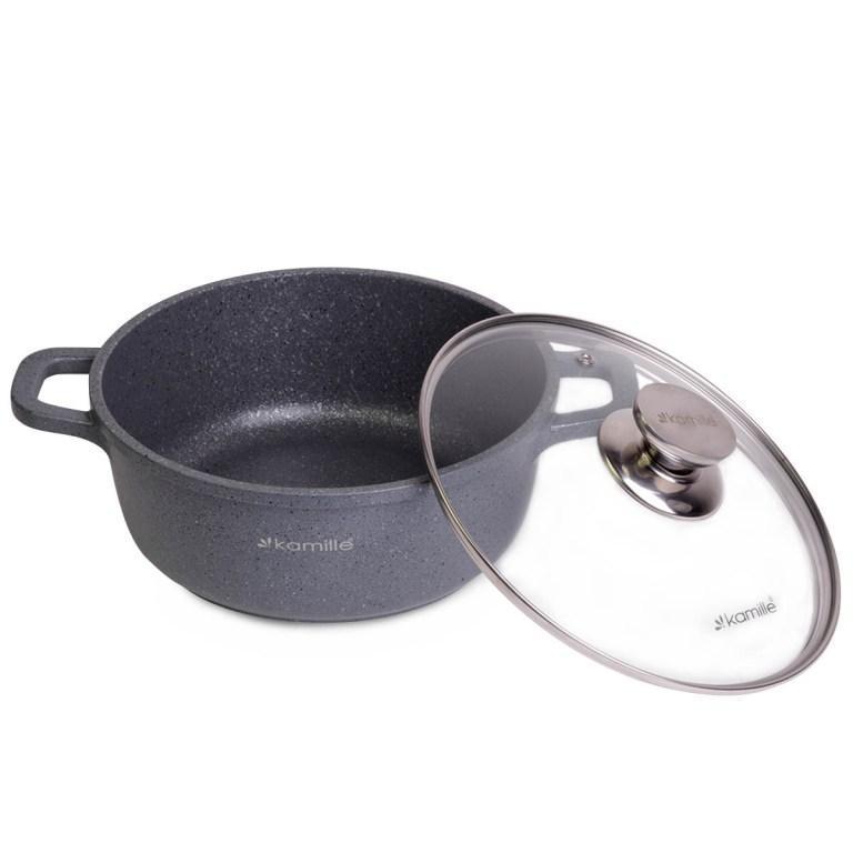 Каструля Kamille KM-4427 алюміній 6,2 л Чорний (2180903608) Каструля Kamille KM-4427 алюміній 6,2 л Чорний (2180903608)