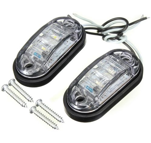 Ліхтар водонепроникний габаритний на легковий причіп 12 В/24 В Білий