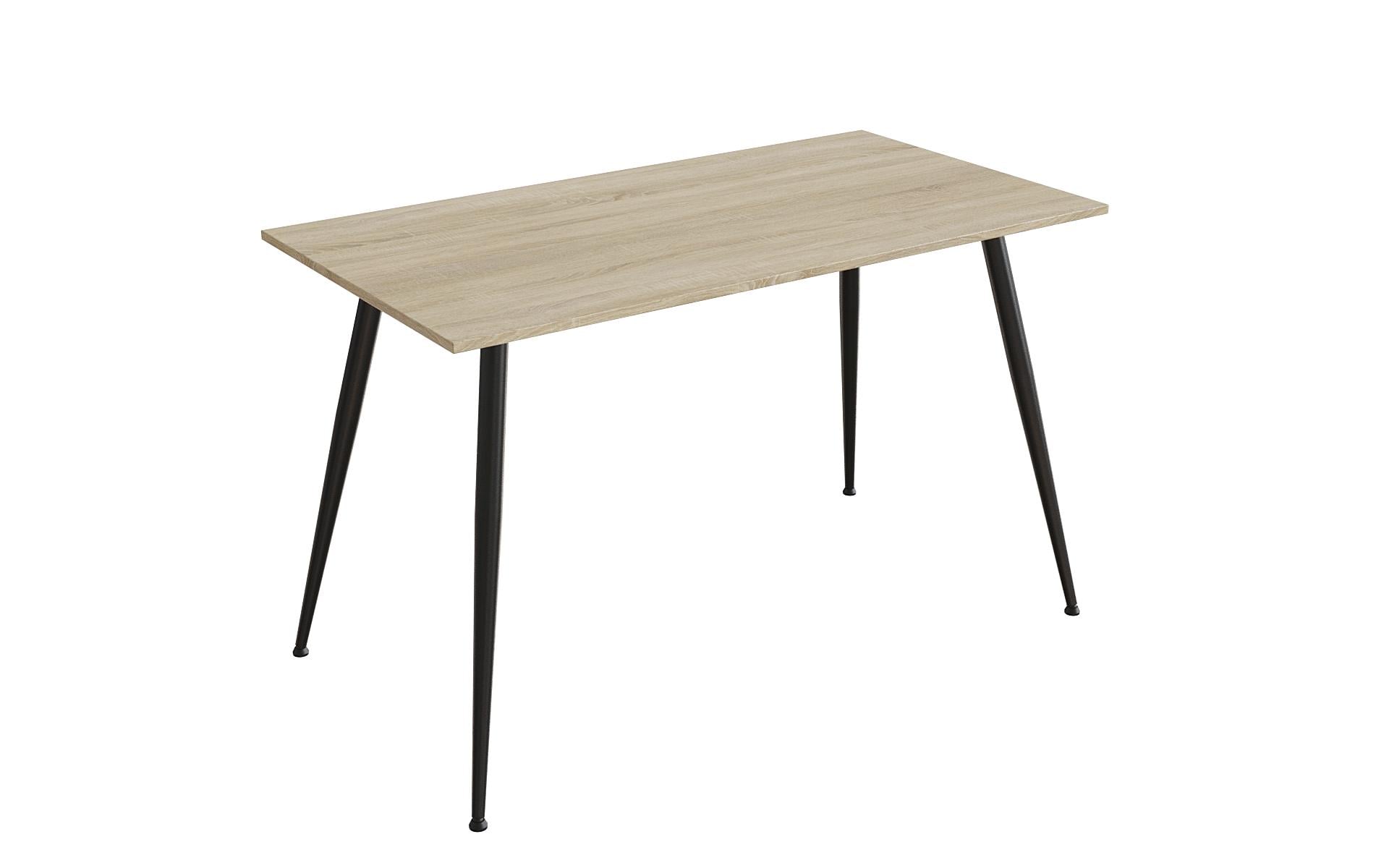 Обеденный стол Ferrum-decor Марсель 40 металл/ДСП 16 мм 75x120x60 см Черный/Дуб Сонома (FRD-106756)