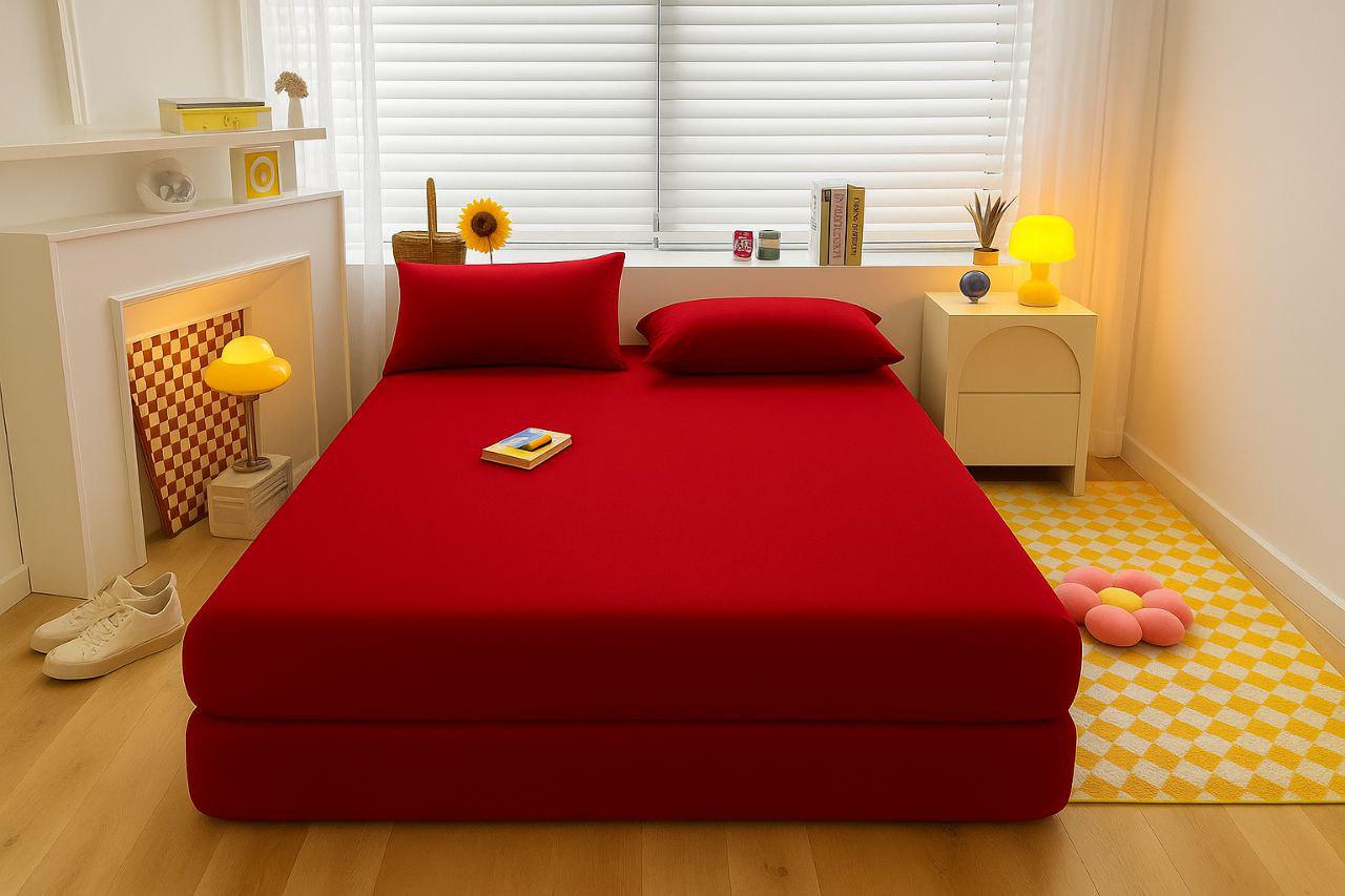 Простынь на резинке Текстилія бязь 200х220 см Красный (1010915) - фото 1 Простынь на резинке Текстилія бязь 200х220 см Красный (1010915) - фото 1