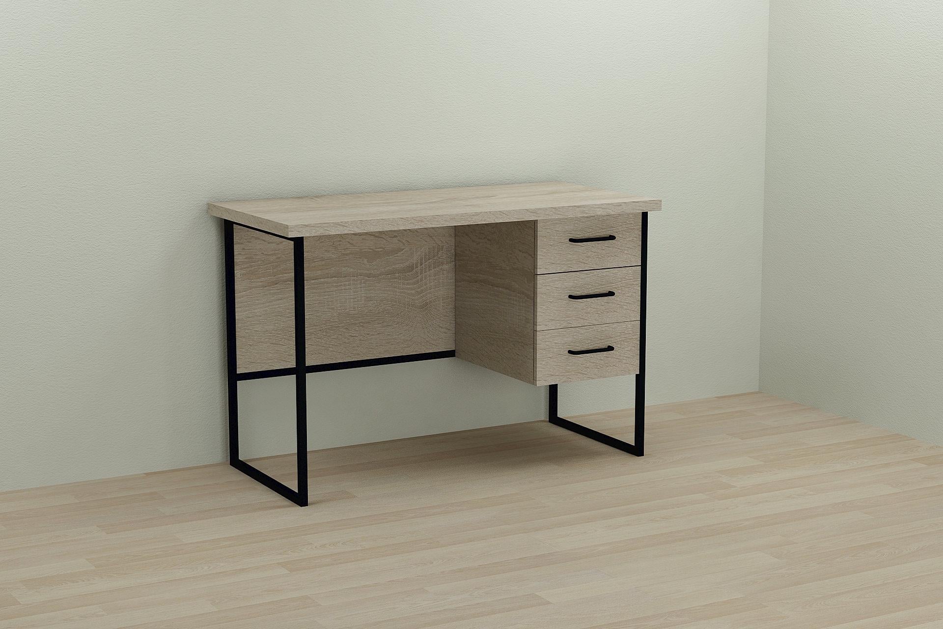 Компьютерный стол Ferrum-decor Гарри ДСП 32 мм 76x140x60 см Черный/Дуб Сонома (FRD-103547)