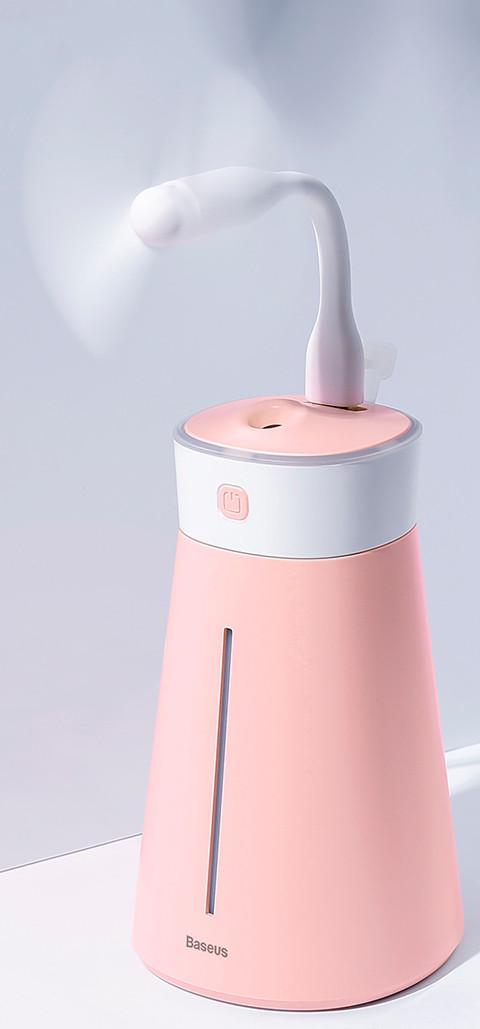 Зволожувач повітря BASEUS Slim Waist Humidifier USB Лампа/Вентилятор Рожевий (DHMY-B04) - фото 3