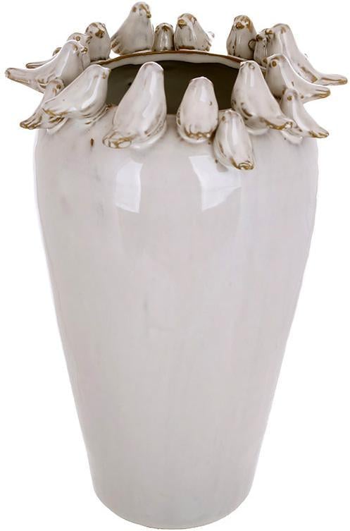 Ваза керамическая Birds 17х28 см Бежевый