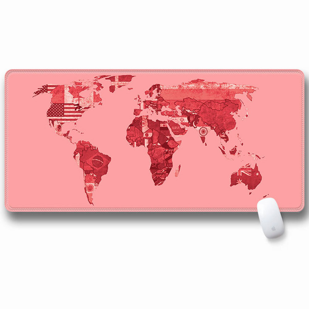 Коврик тканевый Карта мира с боковой прошивкой 2х300х700 мм Pink (YUT_V11068)