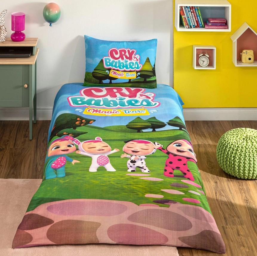 Комплект постельного белья подростковый Tac Disney Cry Babies полуторный ранфорс на резинке (2000022284290)